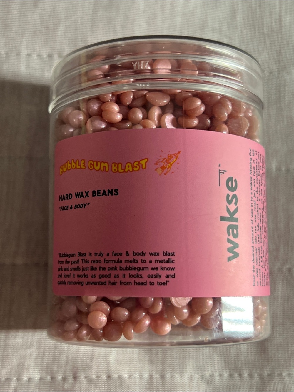 Wakse “Bubble Gum Blast” Hard Wax Beans - For face and body.